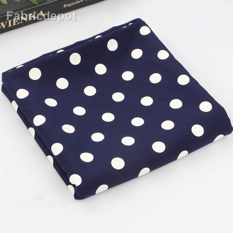 Polka Dot Stripe Printed Chiffon Impermeable for Sewing Summer Skirt Clothing Dress Drape Fabric Per Meters