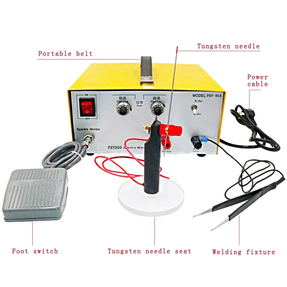 Imagem -05 - Pulso de Solda a Ponto de Pulso Handheld Soldador-máquina de Solda a Ponto Ouro Prata Jóias Processamento 220v 50 60hz Dx808 80a