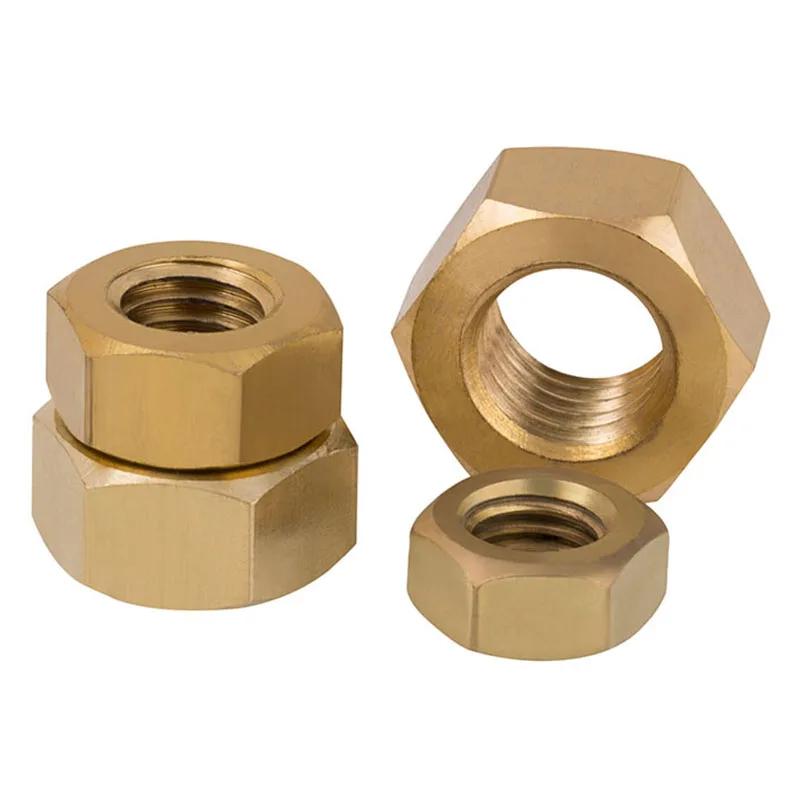 M1.4 M1.6 M2 M2.5 M3 M4 M5 M6 M10 M12 M14 M16 M18 M20 M22 M24 Hexagon Brass Nuts  Copper Hex Head Nuts Brass Hexagon Full Nuts