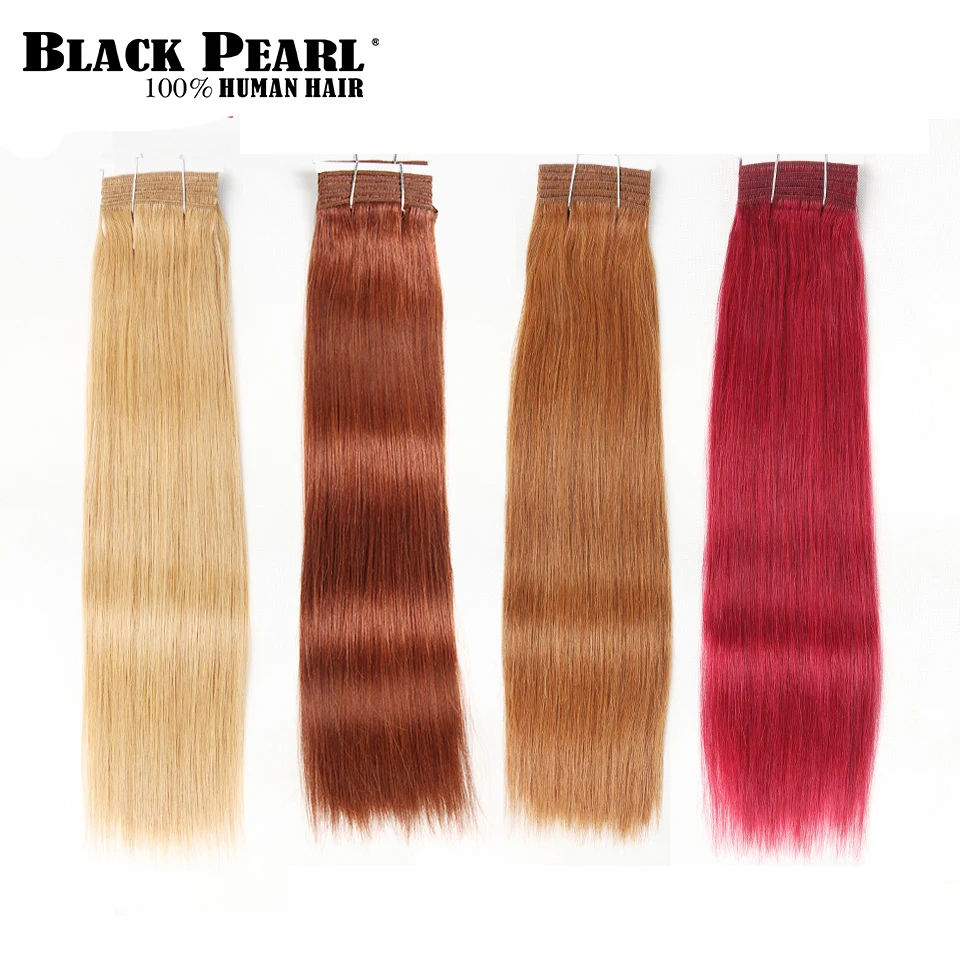 Black Pearl Remy Brazilian Silky Straight Human Hair Bundles P4/27 color 113g Balayage Brown Blonde Red Human Hair Extensions