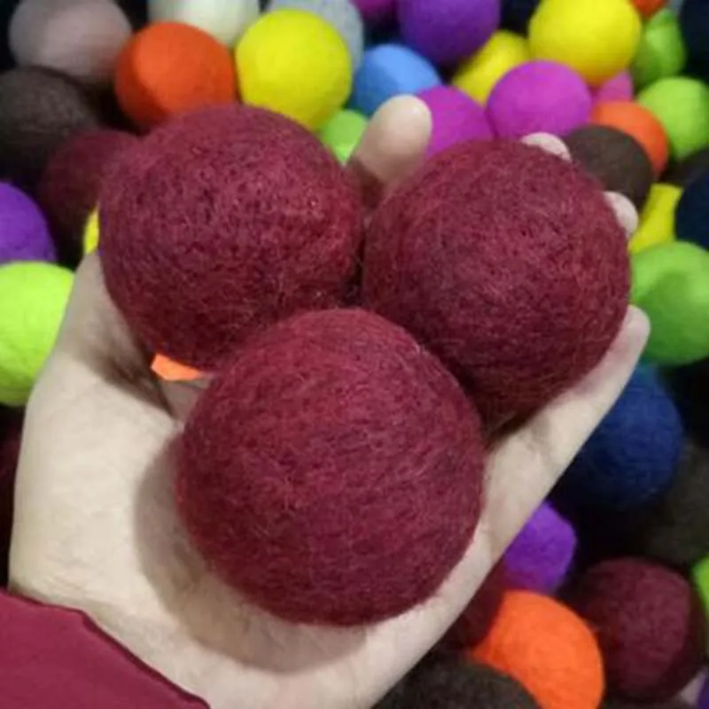 5cm Wool Felt Ball Poke Poke For Handmade DIY Ornaments Christmas Crafts Clothing Ornaments Accessories Colored Materials,2 Pcs