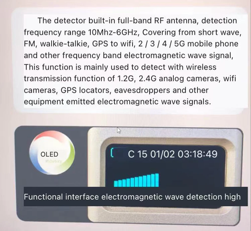 Vilips Detector de cámara infrarroja, dispositivo Anti-monitoreo, anti-pasos, tiro, Anti-Seguimiento, señal de teléfono móvil, GPS