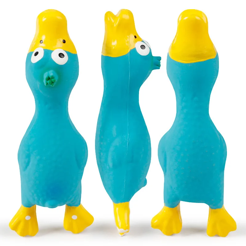 Natural Rubber Dog Toy Chicken Pet Latex Vocal Screaming Toys Cat Bite Vocal Bird Squeak Chew Duck Puppy Chew Toy Tooth Cleaning