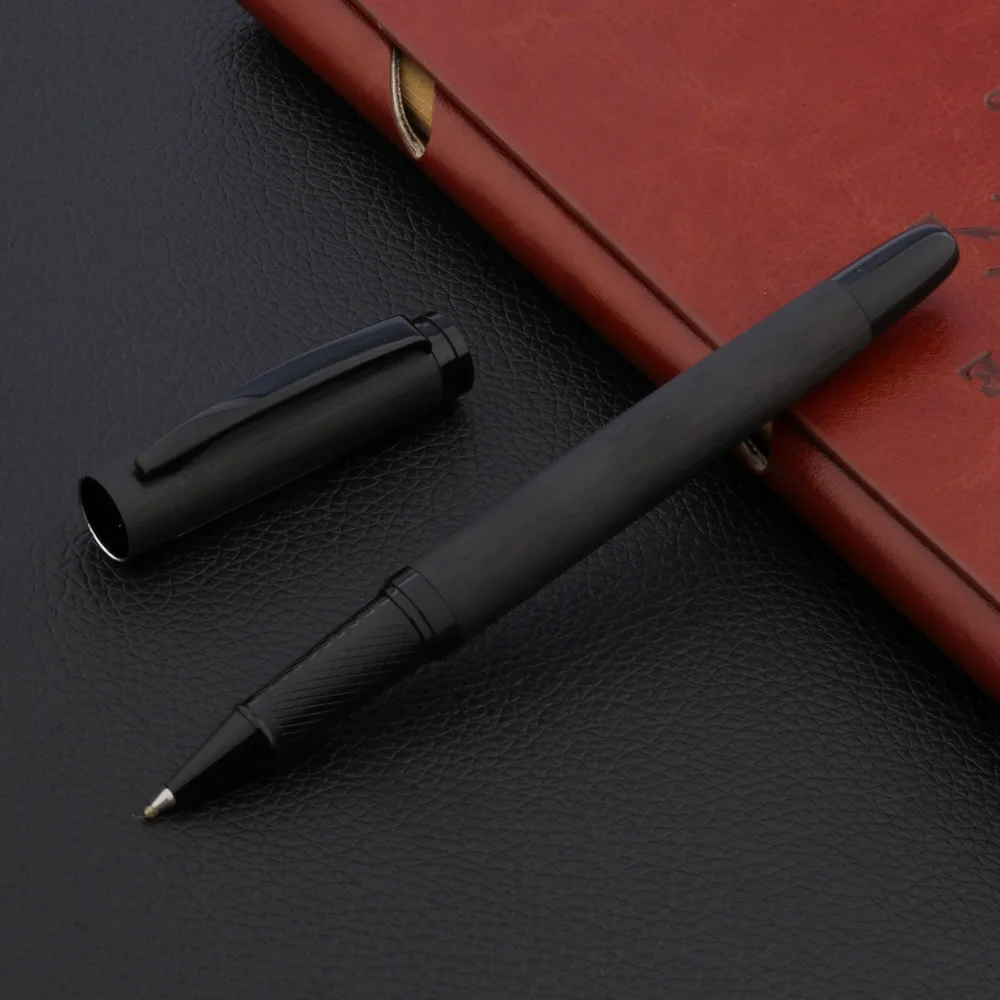 luxury quality Black titanium MATTE BLACK gift Rollerball Pen OFFICE STUDENT switzerland Frosted signature ink pens