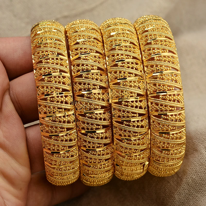 24k الذهب اللون أساور للنساء أساور الذهب حفل زفاف مجوهرات الزفاف Joias Ouro سعر المصنع Vint