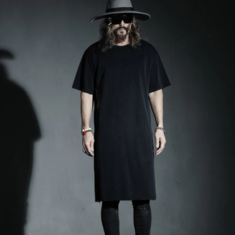 Men's T shirt summer edition Korean men's version of the long short sleeve T shirt stage fashion trend