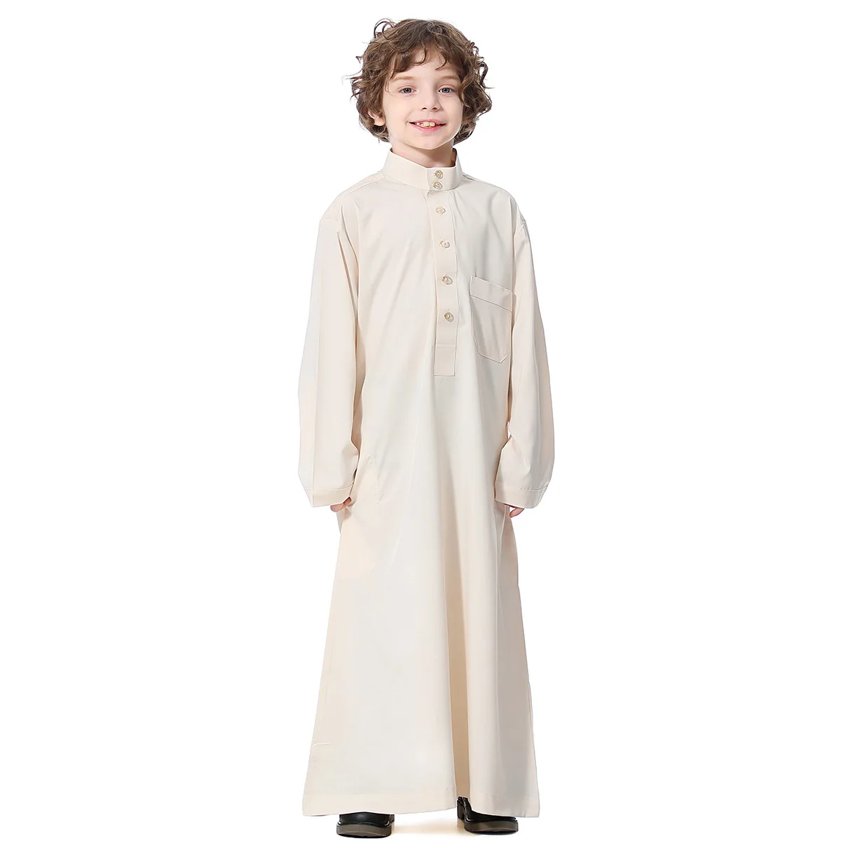 Muslim Boys Jubba Thobe Middle East Arabic Kids Abaya Long Dress Islamic Teenagers Caftan Robe Djellaba Enfant Size110-160