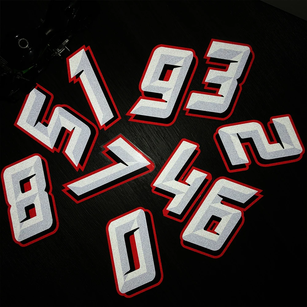 Reflective Motorcycle Number Stickers Accessories Decals Decorative DIY Refit Bike Car Paster for Ducati Suzuki Yamaha