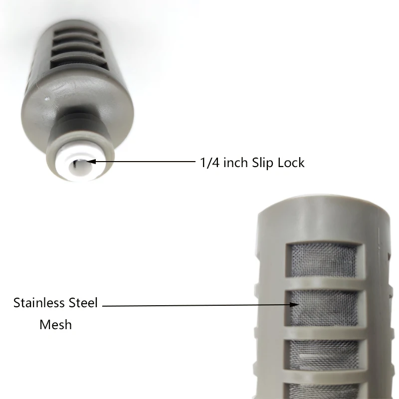 Filtro de agua para bomba y sistema de nebulización de rociador de agua con filtro de PP conector interior conector de 1/4 o 3/8 pulgadas para