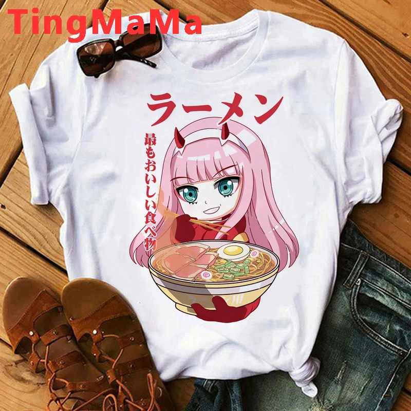 Hot Japanese Anime Darling In The Franxx T Shirt Men Kawaii Cartoon Zero Two Graphic Tees Unisex Harajuku Casual T-shirts Male