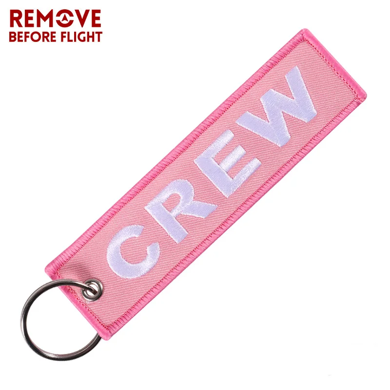 Fashion Jewelry Crew Keychain for Aviation Keychains llaveros Luggage Tag Embroidery Crew Key Ring Chain for Christmas Gifts