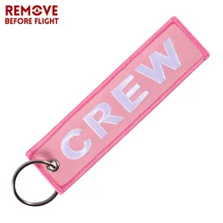 Fashion Jewelry Crew Keychain for Aviation Keychains llaveros Luggage Tag Embroidery Crew Key Ring Chain for Christmas Gifts