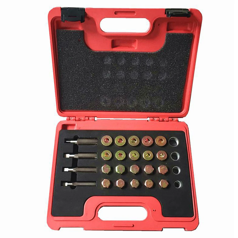 

High quality 64Pcs Oil Pan Thread Repair Kit Sump Gearbox Drain Plug Tool Set Car Repairing Tools