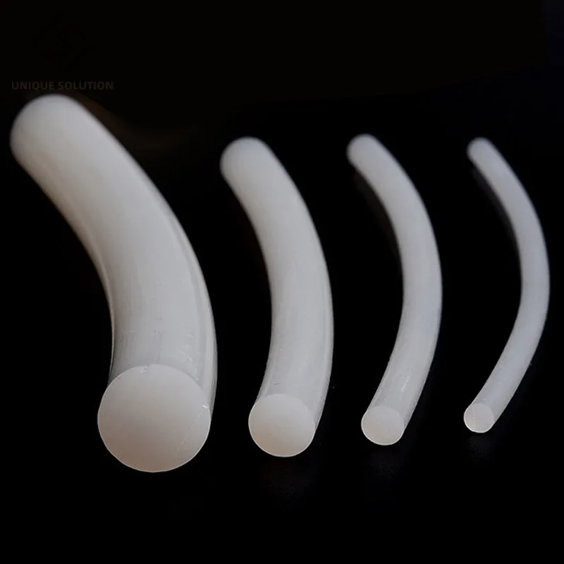 Solid Silicone Cord Dia 1mm~25mm White Rubber Gasket Trim Seal Strips O Ring High Temperature Waterproof