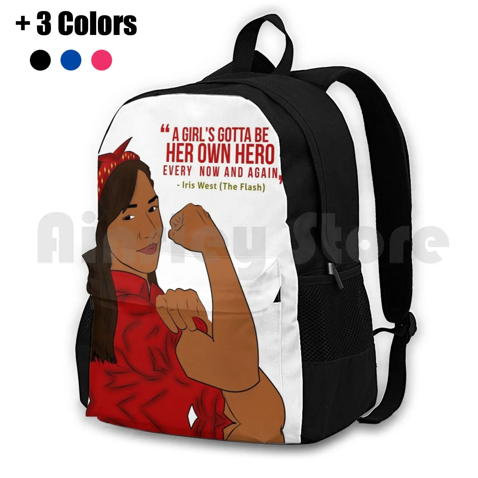 Be Your Own Hero Outdoor Hiking Backpack Riding Climbing Sports Bag Feminist Iris West Candice Patton Westallen Hero Superhero