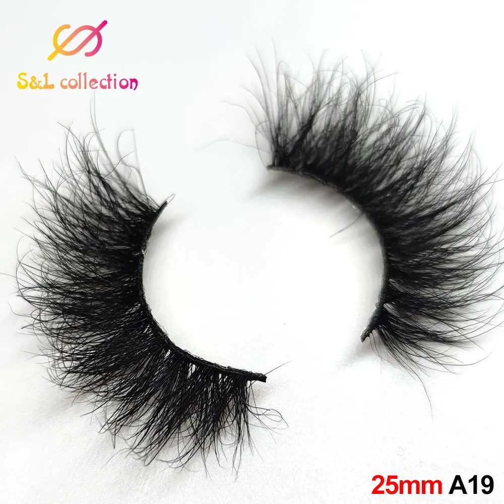 

1 Pair 25MM Lashes Dramtic 6D 100% Mink Hair False Eyelashes Wispies Fluffy Full Strips Eyelashes Long Handmade Eye Extension