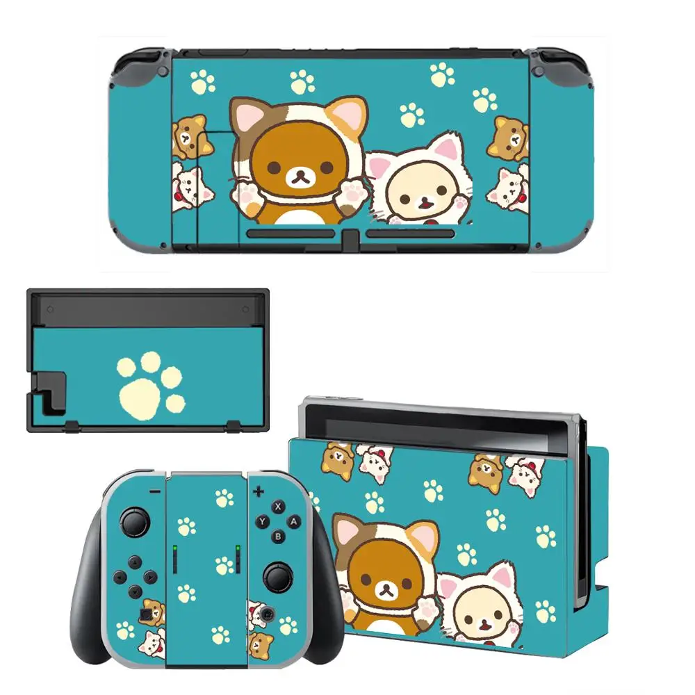 ملصقات نينتندو سويتش من Rilakkuma Korilakkuma ، ملصقات نينتندو سويتش ، ملصقات جلود لـ نينتندو سويتش كونسول اند جوي كون كونترول