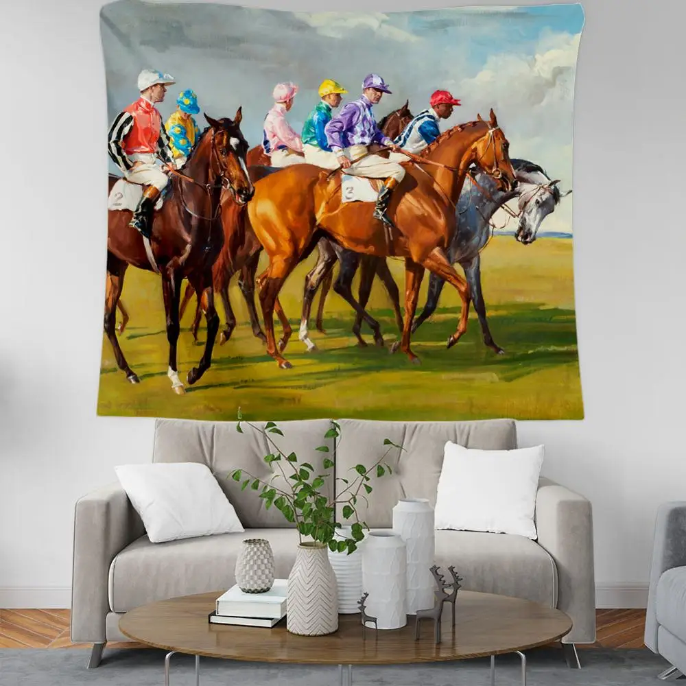 

PLstar Cosmos horse race Tapestry 3D Printing Tapestrying Rectangular Home Decor Wall Hanging style-4