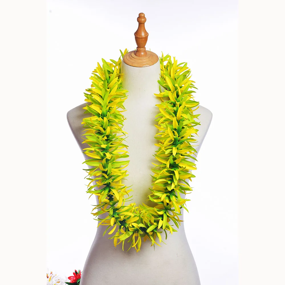 Free Shipping 50PCS/lot HL0073 110CM Artificial Silk Lily Thick Lei W Pearls Hawaii Hula Girl Tropical Flower Party Necklace