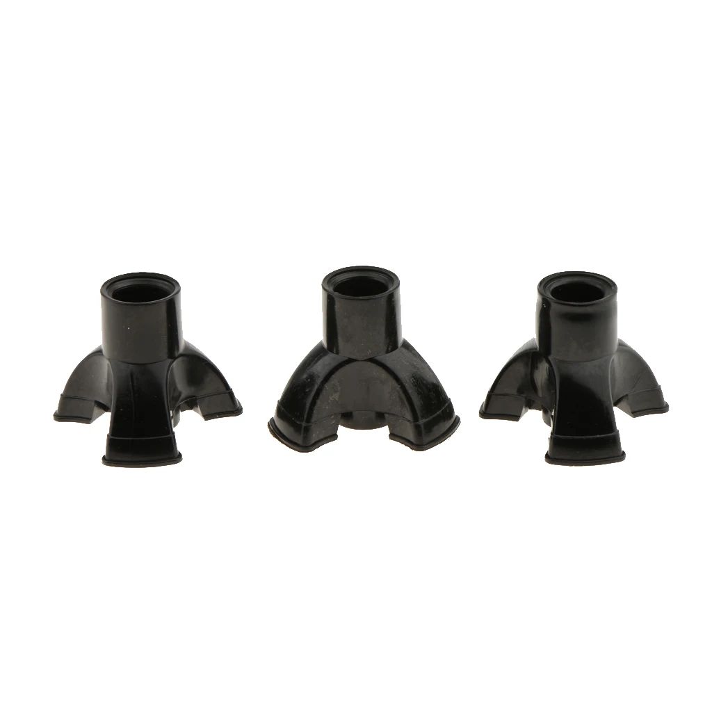 3Pcs 블랙 헤비 듀티 페룰 고무 엔드 하단 지팡이 팁 프로텍터 워킹 스틱 목발 팁 엔드, 19mm / 22mm