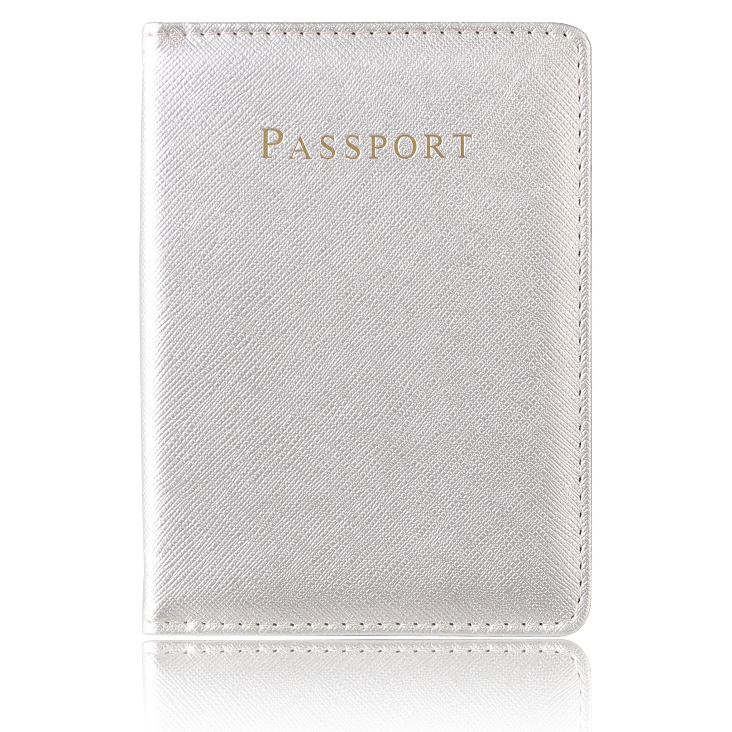 Personalized Engraving Name Passport Holder Cover Wallet RFID Blocking PU Leather Passport Case Travel Document Organizer Unisex
