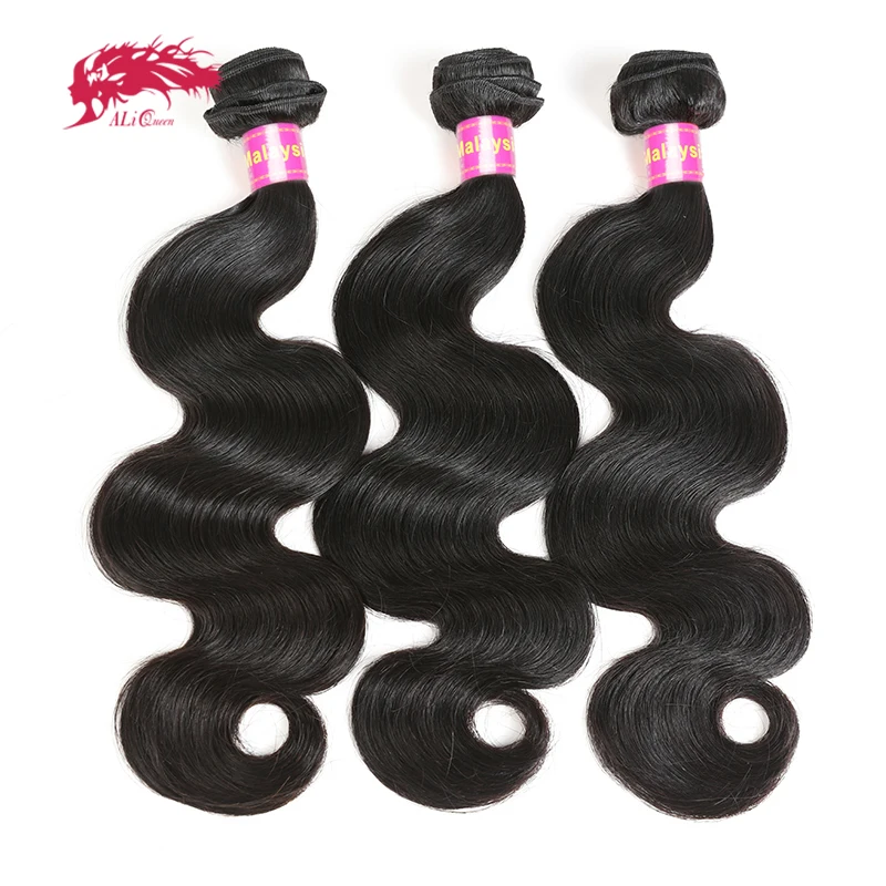 Ali Queen Hair Malaysia Body Wave Raw Virgin Human Hair Bundles 8\