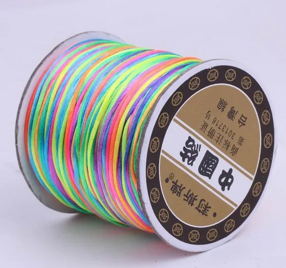 hry45dt Multicolor Chinese Knot String Nylon crystal  Cord diy accessories Rope for Bracelet