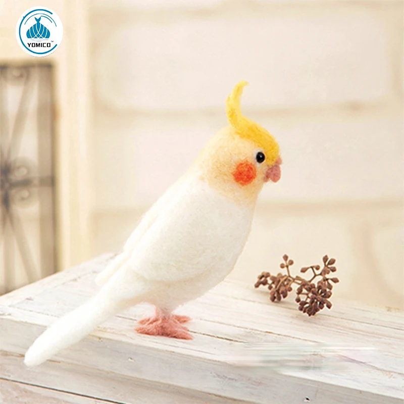 

YOMICO Cockatiel Craft kit Wool for felting Needlework Felt handmade doll Handicraft Goyard dolls sewing kits