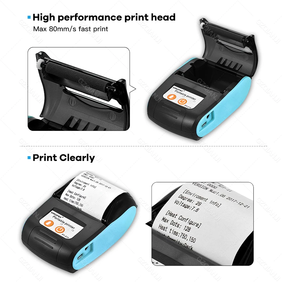 Mini 58mm Impresora Termica Wireless Pocket Bill BT Printer Portable Thermal Receipt Printer Mobile Phone Android Papel Termicas