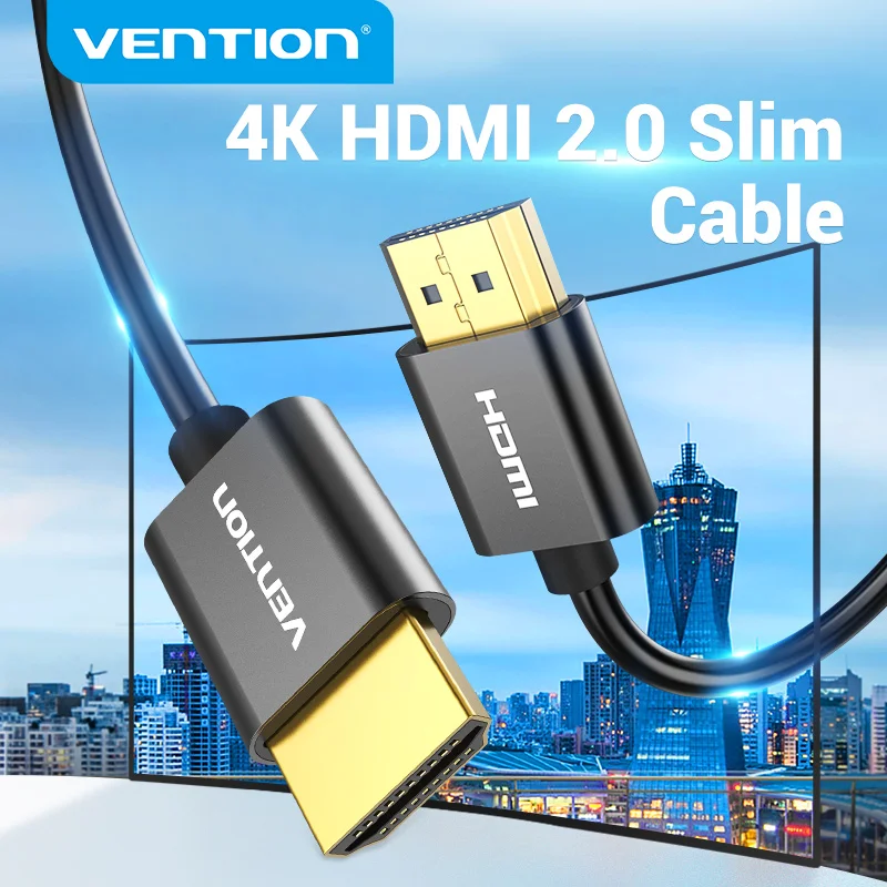 Kabel HDMI Vention 4K 3D Ultra HD HDMI 2.0 slim kabel do Xbox PS4/5 Monitor do komputera przełącznik do nintendo żarówka jak HDTV kabel HDMI Slim