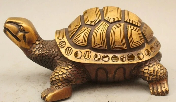 

wholesale factory 4" Chinese Fengshui Folk Pure Bronze Sea Turtle Tortoise Animal Statue sculpture 25% off