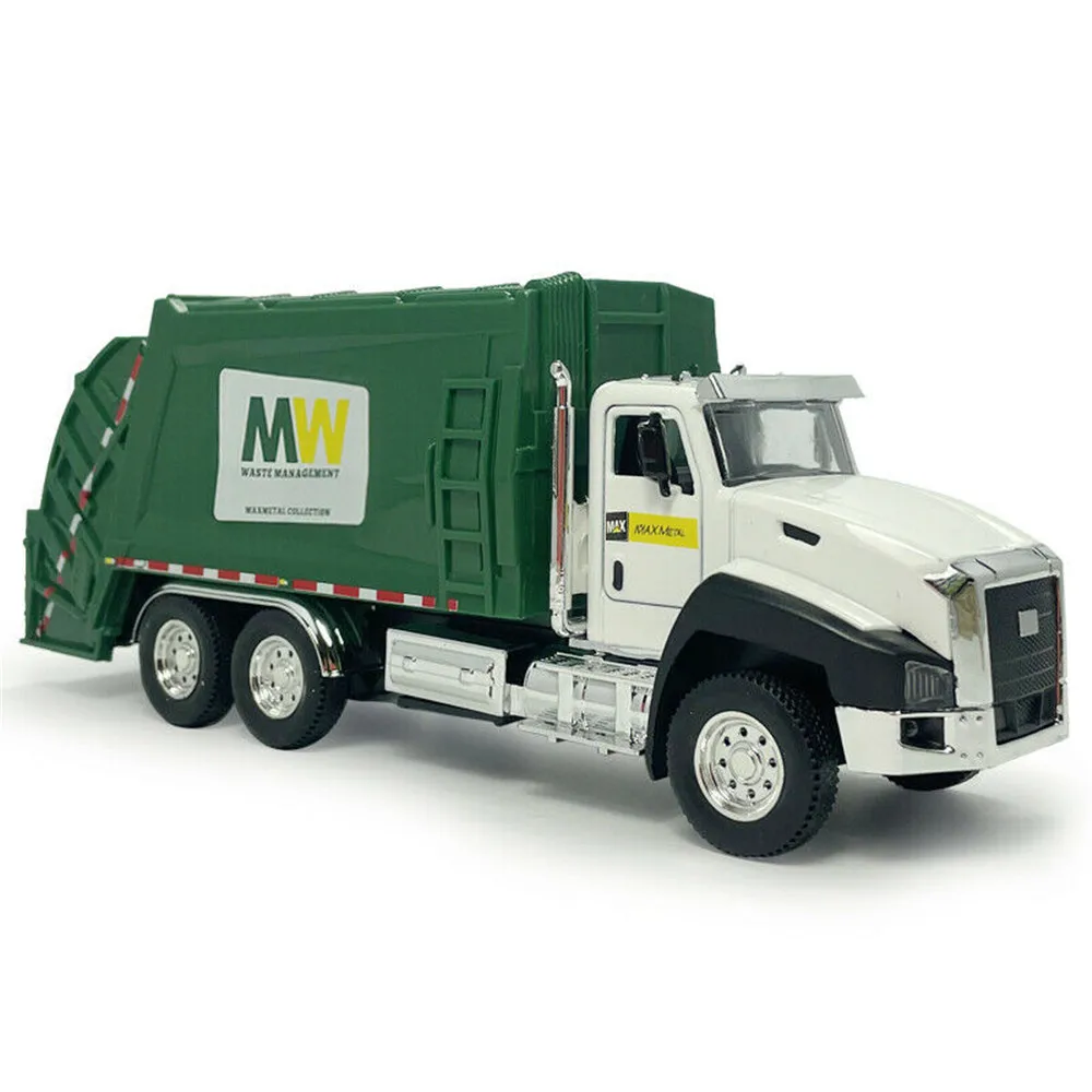 Alloy+Plastic Engineering Sanitation Garbage Truck 1:50 Model Car Diecast Pull Back Kids Toy Vehicle Gift/Decoration