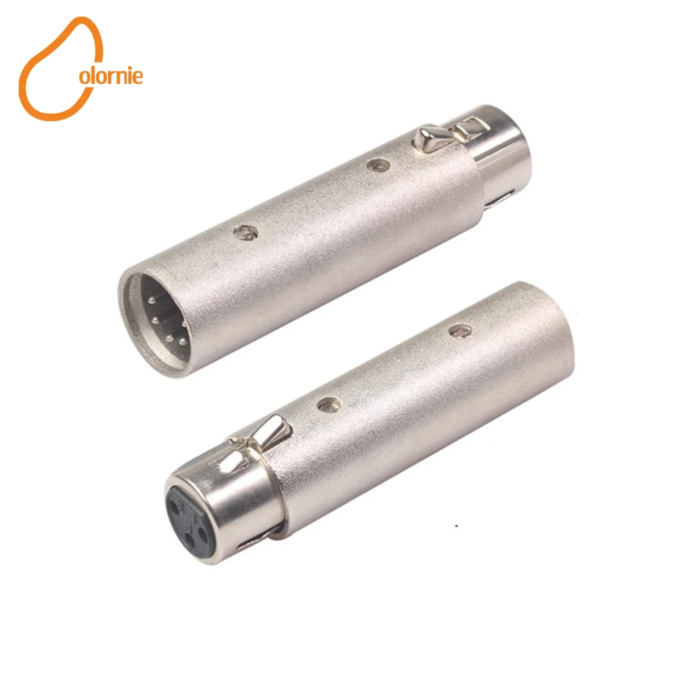 New 3 Pin To 5 Pin Connector XLR Converter Adapter For Camcorder DMX Signal Light