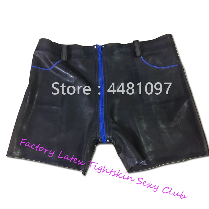 

Sexy Latex Underwear Women's Boxer Panties With Pockets Crotchless Rubber Shorts Lingerie With Crotch Zip For Females Plus Size