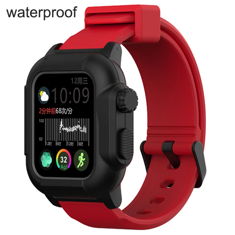 Correa deportiva resistente al agua para Apple Watch 5, banda protectora de silicona de 40mm y 42mm para Iwatch Series 6 se 3 5 4