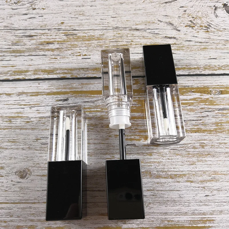 

10/20/30/50pcs 5ml Lip Gloss Tube Empty Lip Balm Bottle with Black Cap,Transparent Lipstick Cosmetic Packing Container