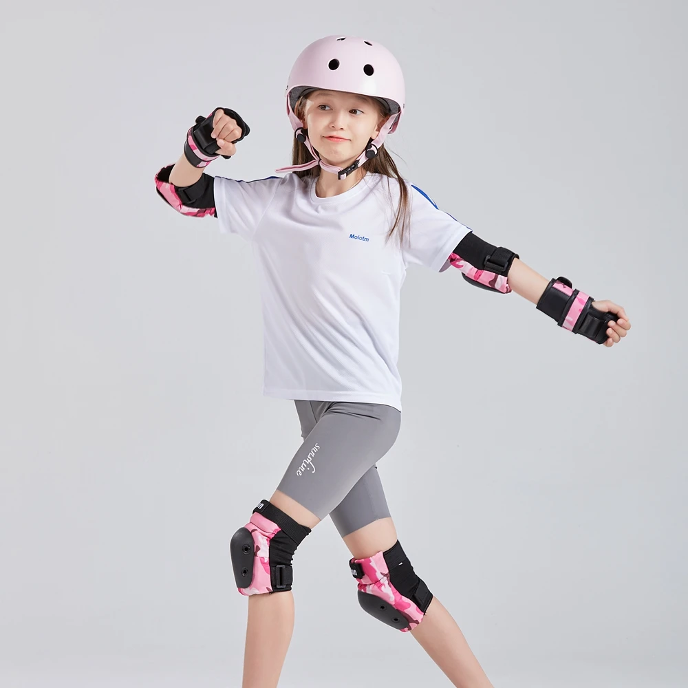 KUFUN Sport Protective Gear Set Knee Pad Elbow Skateboard Skating Girls Boys Pink Men Woman Protector Inline Roller Skate Hard