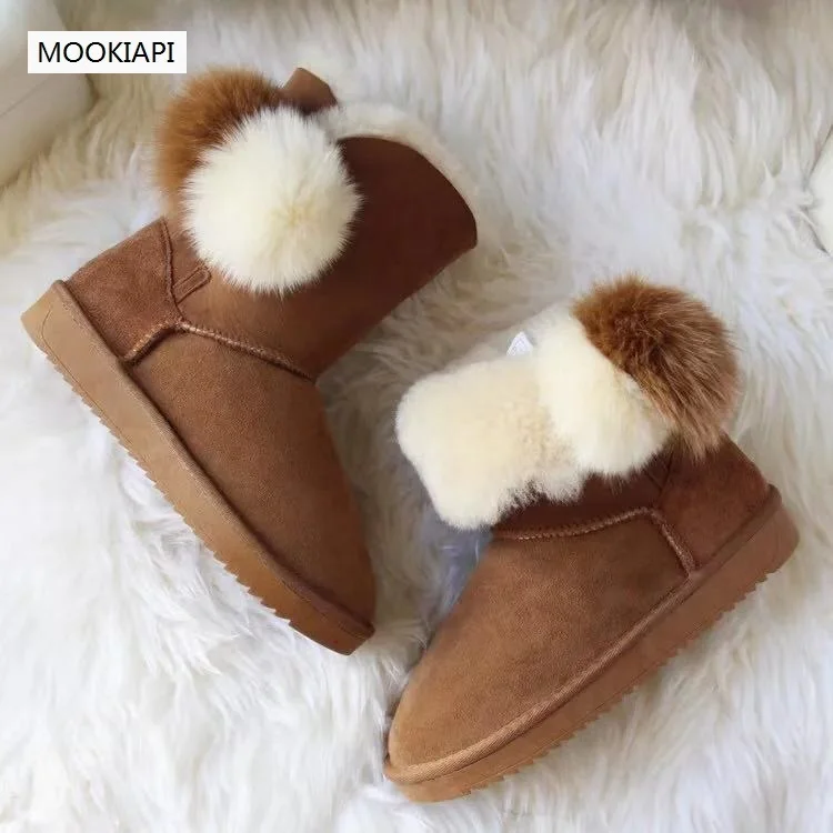 Australia's latest high-quality snow boots in 2019, real sheepskin, 100% natural wool, women's shoes, free delivery, seven color