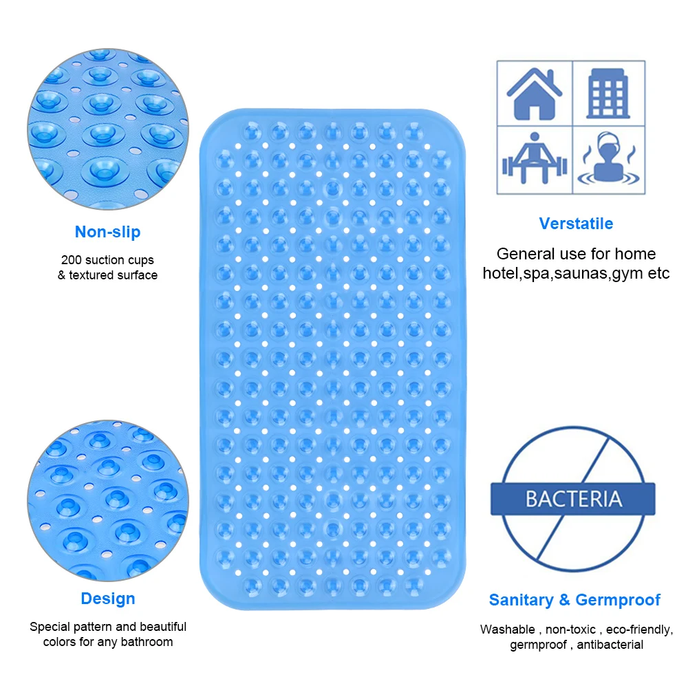 Non-Slip Bath Tub Mats ห้องน้ำชั้นพรมดูดถ้วยท่อระบายน้ำบ้านห้องน้ำพรมห้องน้ำที่ปูกันลื่นในห้องน้ำ