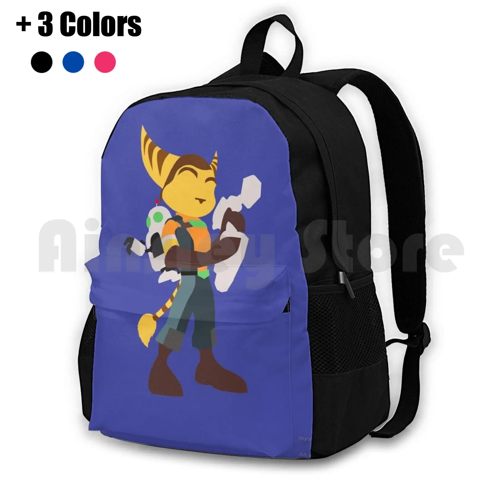 Ratchet & Clank Outdoor Hiking Backpack Waterproof Camping Travel Ratchet Clank Ratchet And Clank Size Matters Full Frontal