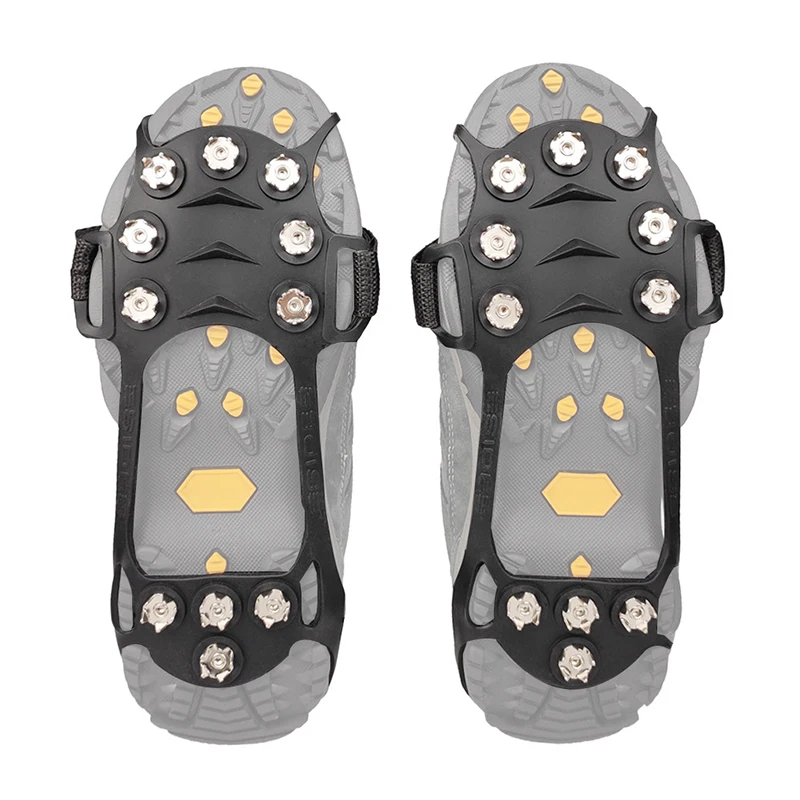 1 Pair 11 Studs Anti-Skid Snow Ice Climbing Shoe Spikes Ice Grips Cleats Crampons Winter Climbing Anti Slip Shoes Cover