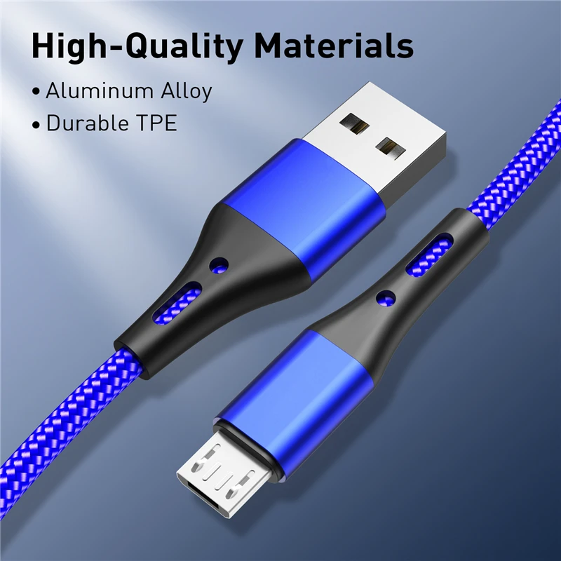 Lovebay 0.5m/1m/2m/3m USB C Cable Micro Type C Cable For iPhone 11 12 13 Samsung Huawei Universal Fast Charging Data USB Cables