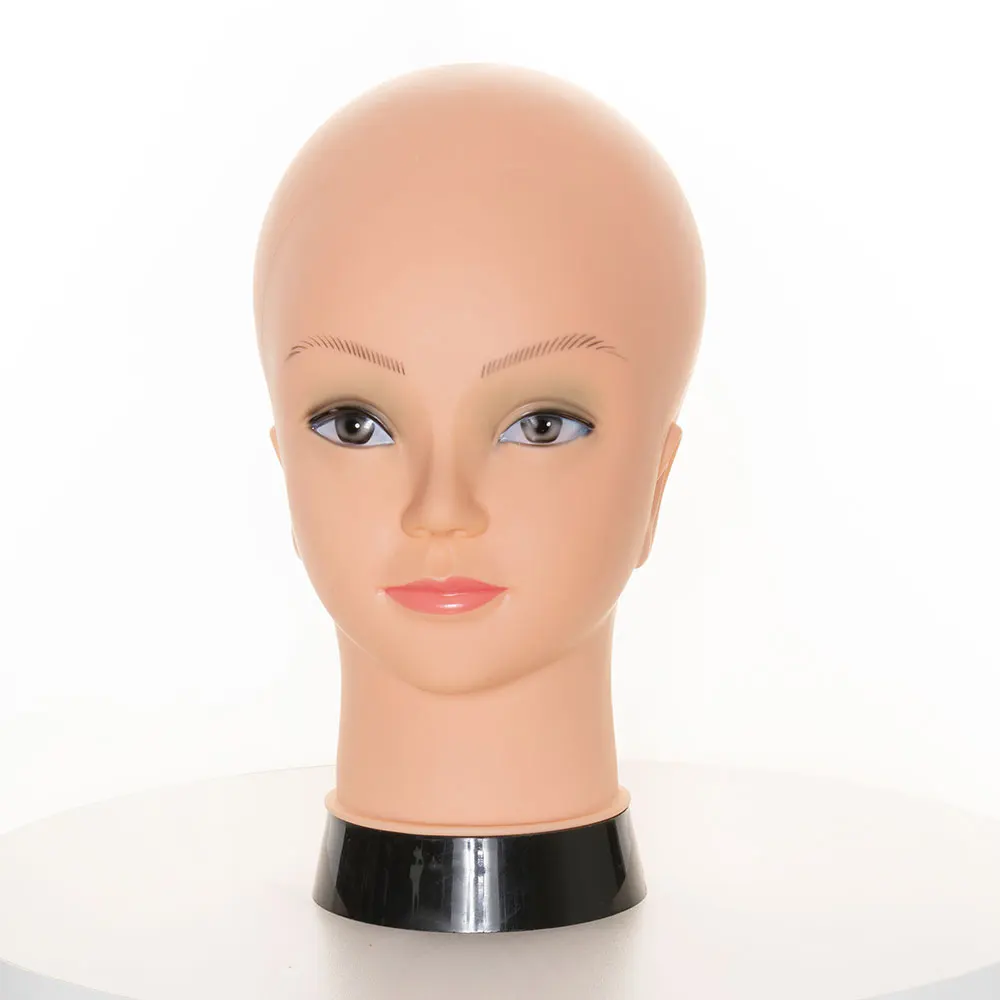 Bald Mannequin Head Wig Stand With 3D Eyes Manikin Head Wig Holder For Make Ups Hair Hat Displays Manican Head