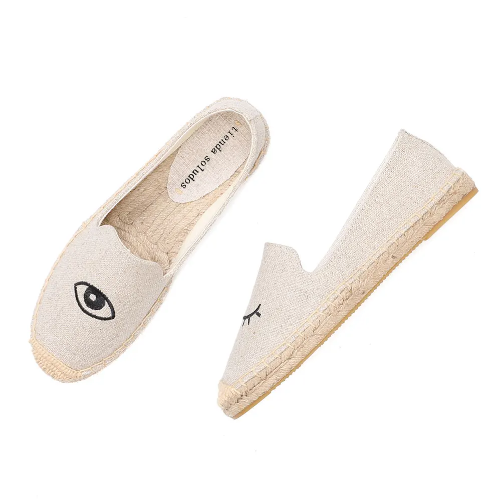 Espadrilles For Flat  Promotion Ballet Flats Limited Hemp Cotton Fabric Sapatos Zapatillas Mujer Casual Tienda Soludos