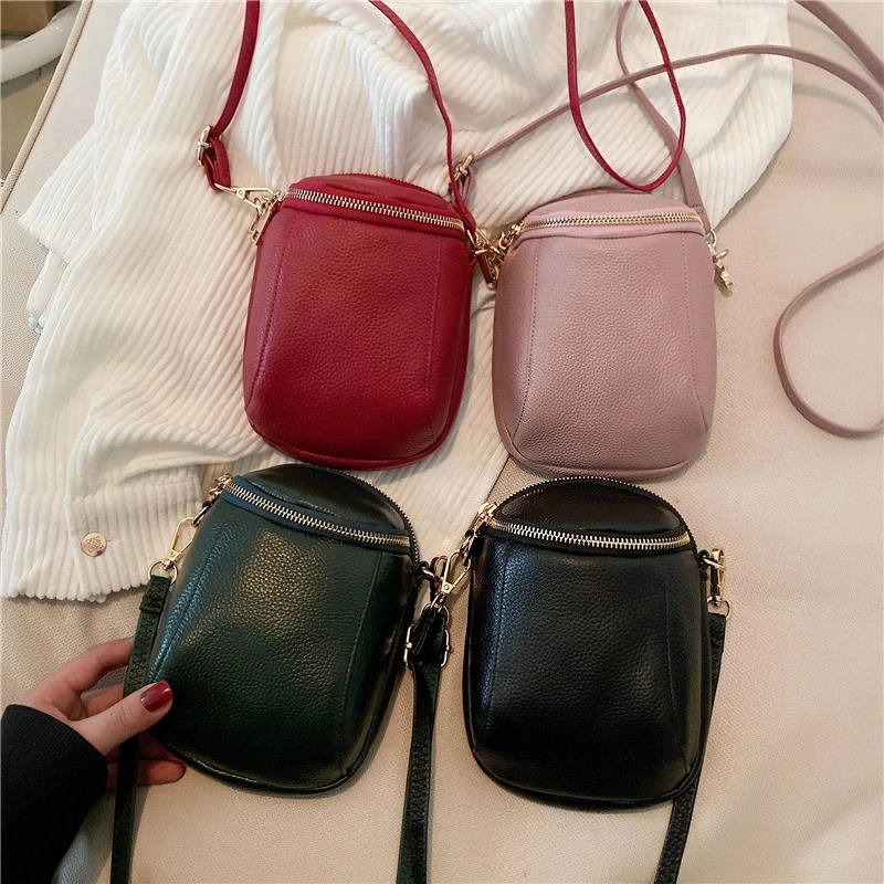 Genuine Leather Women Handbags 2021 Designer Messenger Bag Small Ladies Shoulder Hand Crossbody Bags For Mobile Phone Bag