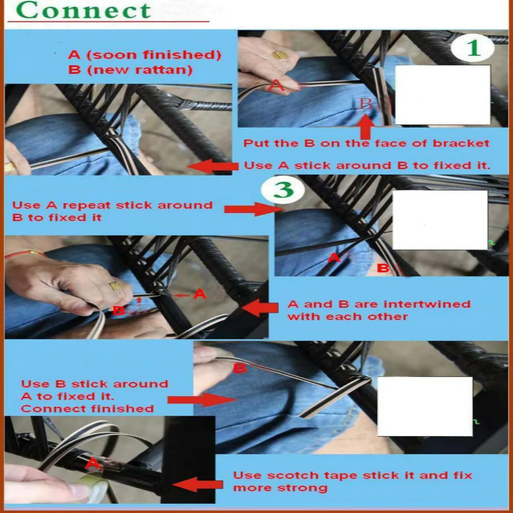 Wood Grain Color/brown Printing Gradient Flat Synthetic PE Rattan Weaving Material Plastic Rattan For Knit And Repair Chair Ect