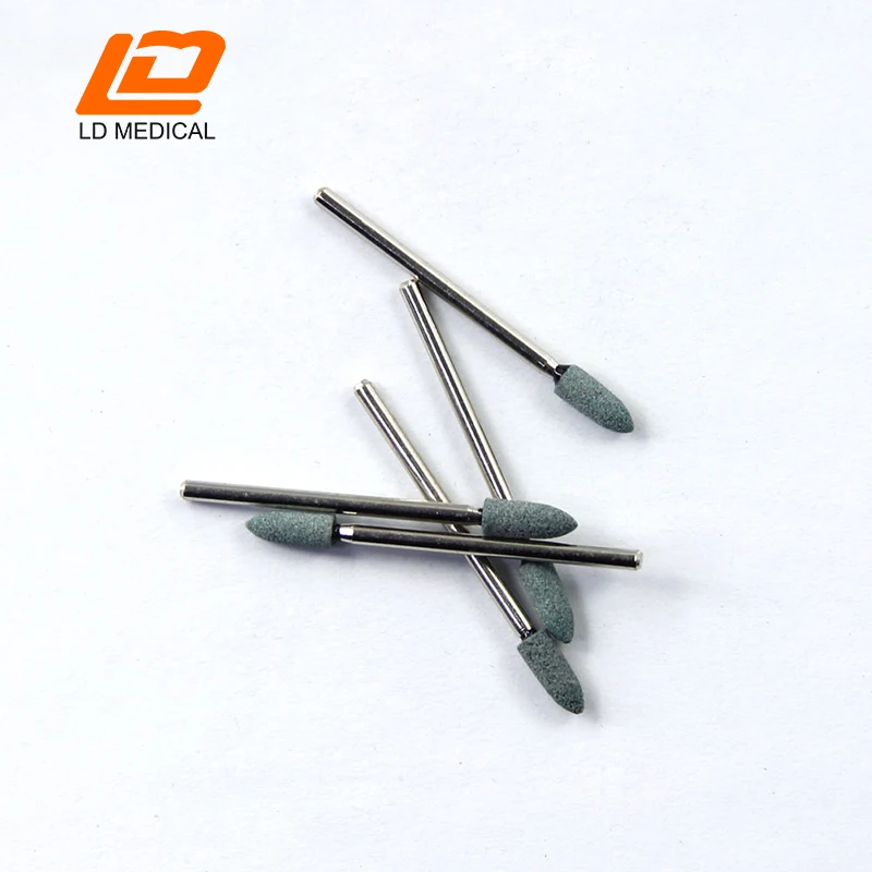 100 Pcs Dental Green Stone HP Medium Contour Ceramic Grind Polish Drill Tools Low Quality Dental Lab CE