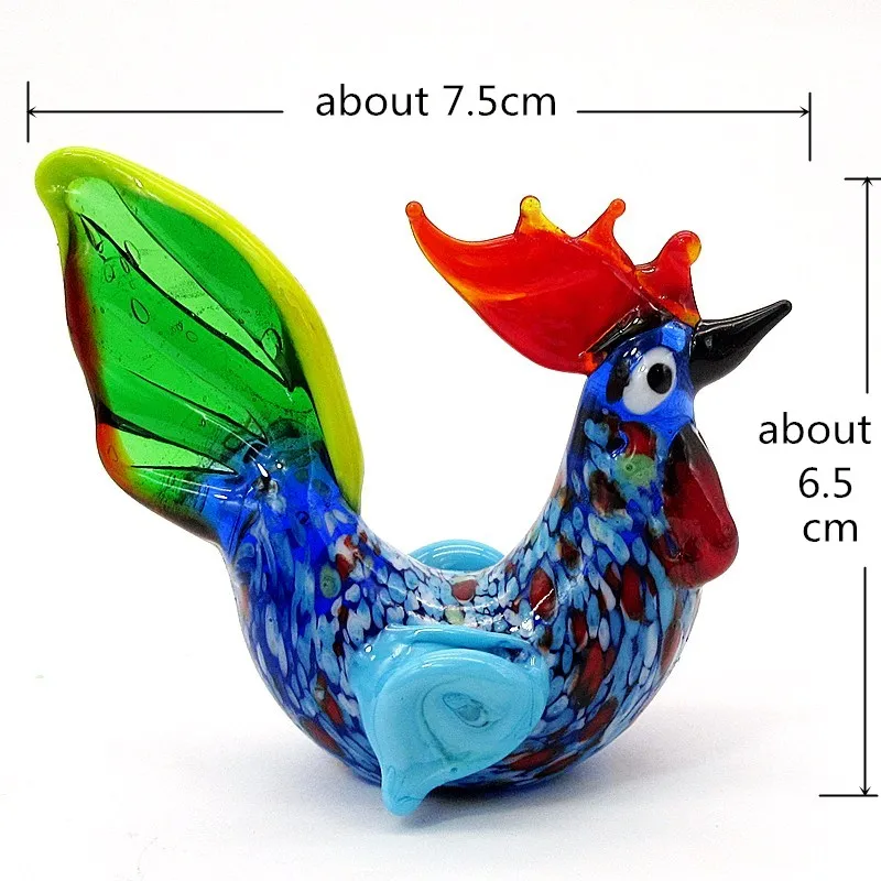 Handmade Murano Glass Turkey Figurine Cute Cartoon Animal Small Statue Ornament for Home Desktop Indoor Room Decor Collection