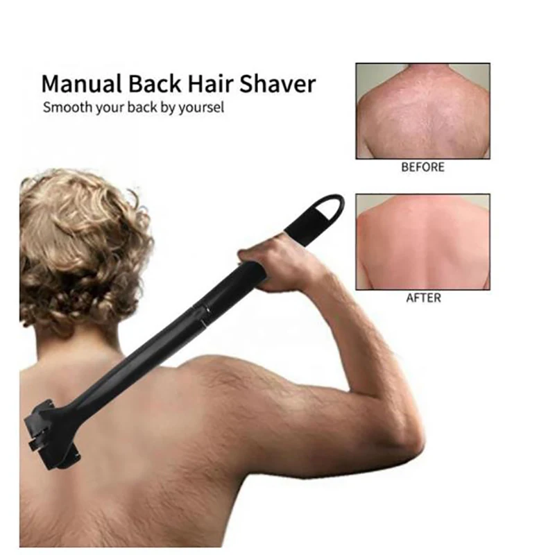 Back Shaver For Men Foldable Trimmer Adjustable Long Handle Removal Razors Body Leg Back Hair Razor Personal Care 27.5cm 1 Pc