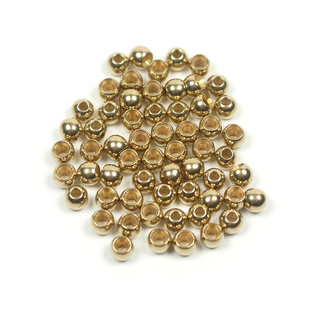 ICERIO 100PCS Brass Beads Head for Nymph Streamer Bugs Fly Fishing Tying Materials 2.4mm 2.8mm 3.3mm 3.8mm